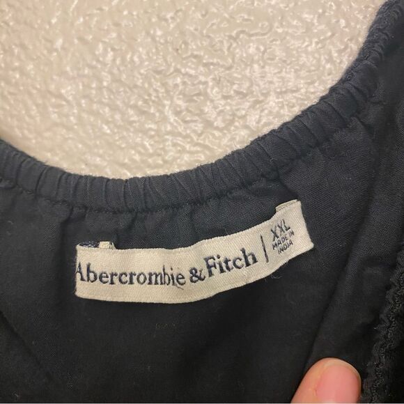 Abercrombie & Fitch Linen puff Sleeve Crop Top Tia Booth collab square neck XXL - Picture 9 of 10